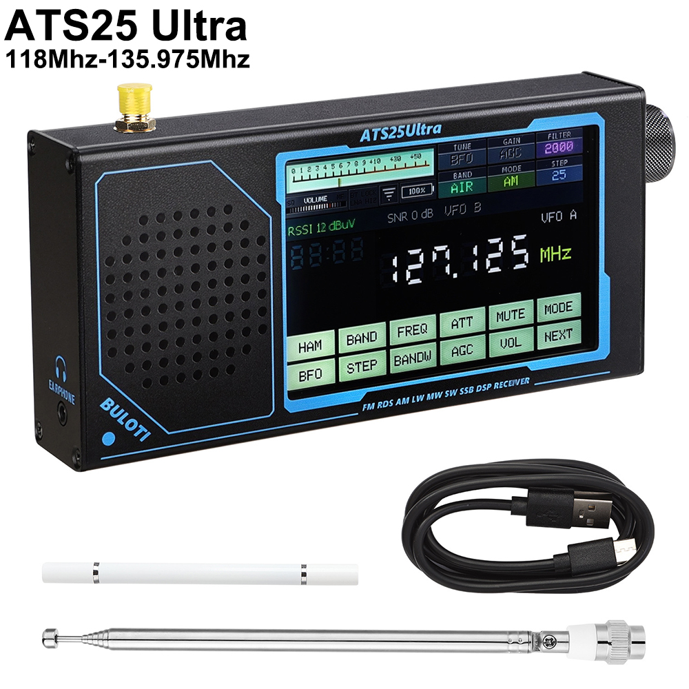 ATS25 ULTRA FM SW SSB MW LW AIR SDR ラジオ受信機航空帯域受信機は Bluetooth WIFI をサポート 4 インチのタッチスクリーン付き