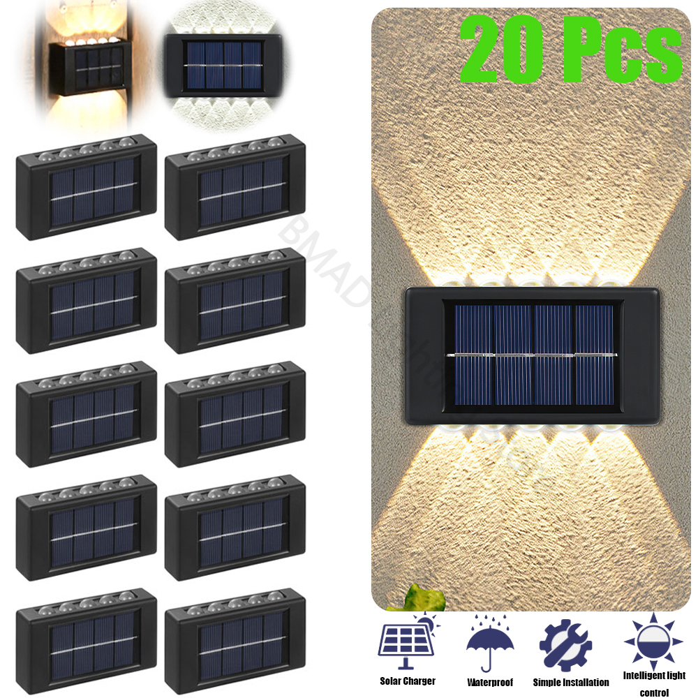 10 LED ソーラーウォールランプ屋外防水太陽光発電ライト上下点灯家庭菜園ポーチ庭の装飾