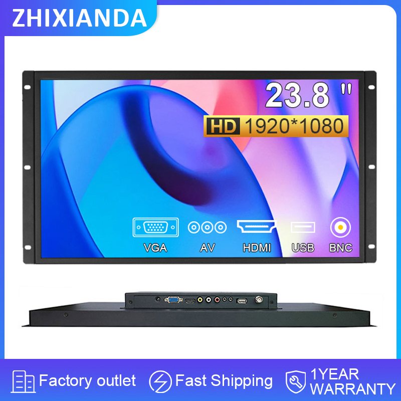 ZHIXIANDA 23.8 24 インチ 1920x1080P VESA マウントオープンフレーム 10 ポイントタッチスクリーン産業用モニター LCD/LED ディスプレイ VGA/HDMI