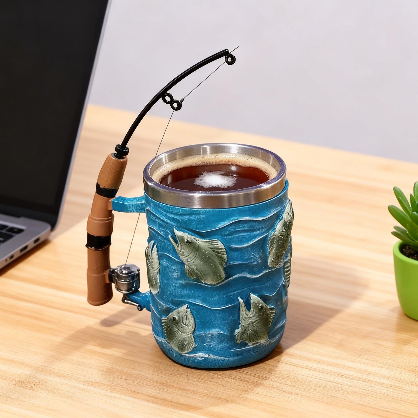 コーヒーマグ 樹脂 コールド ホット 飲料 ウォーター カップ 釣り テーマ 装飾 チョコレート ティー ワイン ビール ホーム キャンプ 寮 ホテル アパート用