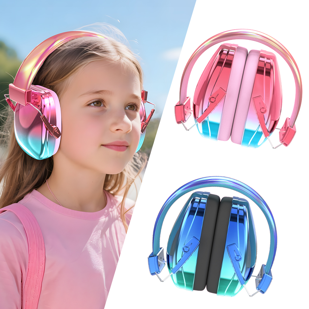 クールな子供の耳保護安全イヤーマフノイズキャンセリングヘッドフォン 25dB 聴覚保護イヤーマフ子供十代の大人のため