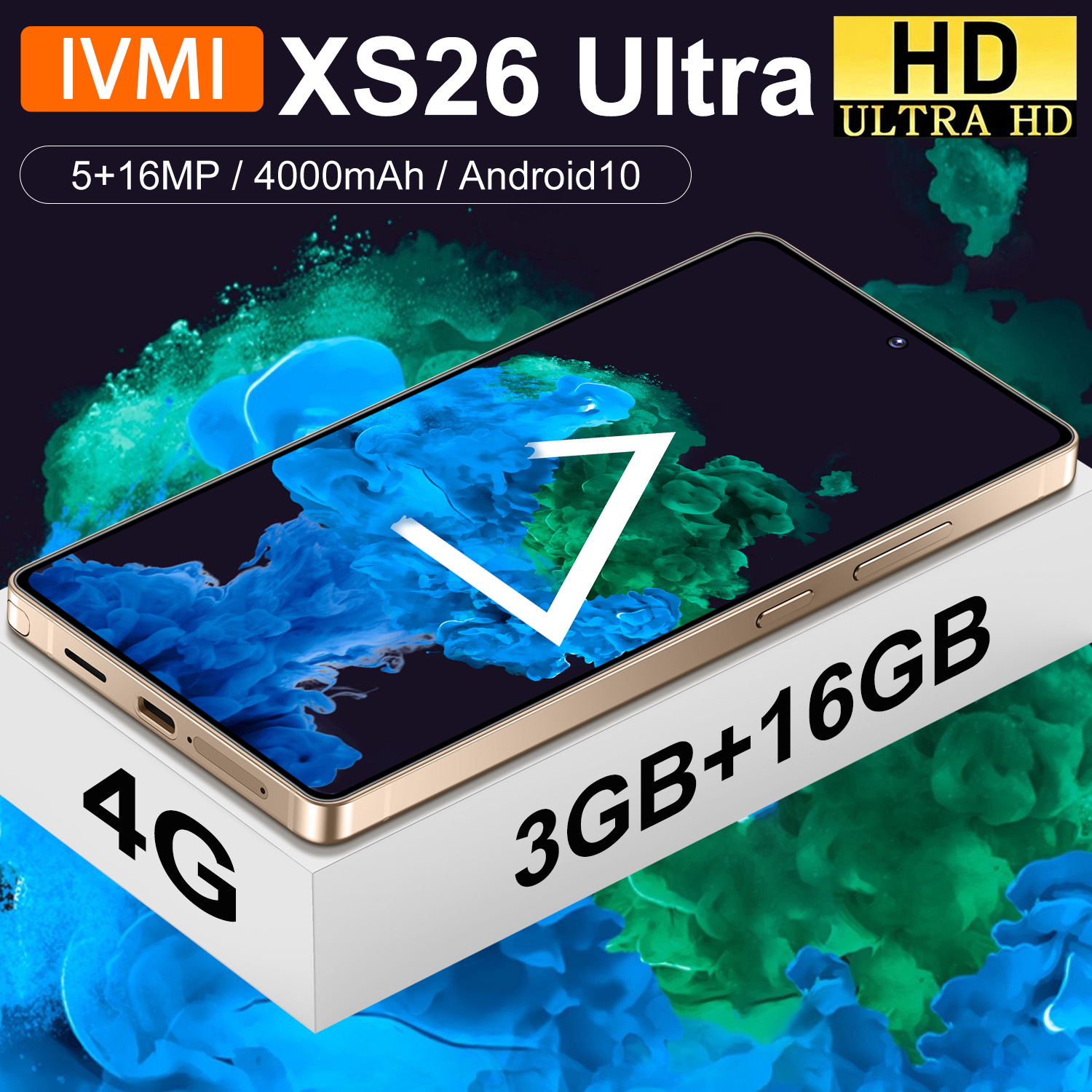 {ホットな新製品} IVMI XS26 Ultra スマートフォン 6.9 インチ Android 10 3GB RAM 16GB ROM Face ID 4G ネットワーク Google Play ストア電話