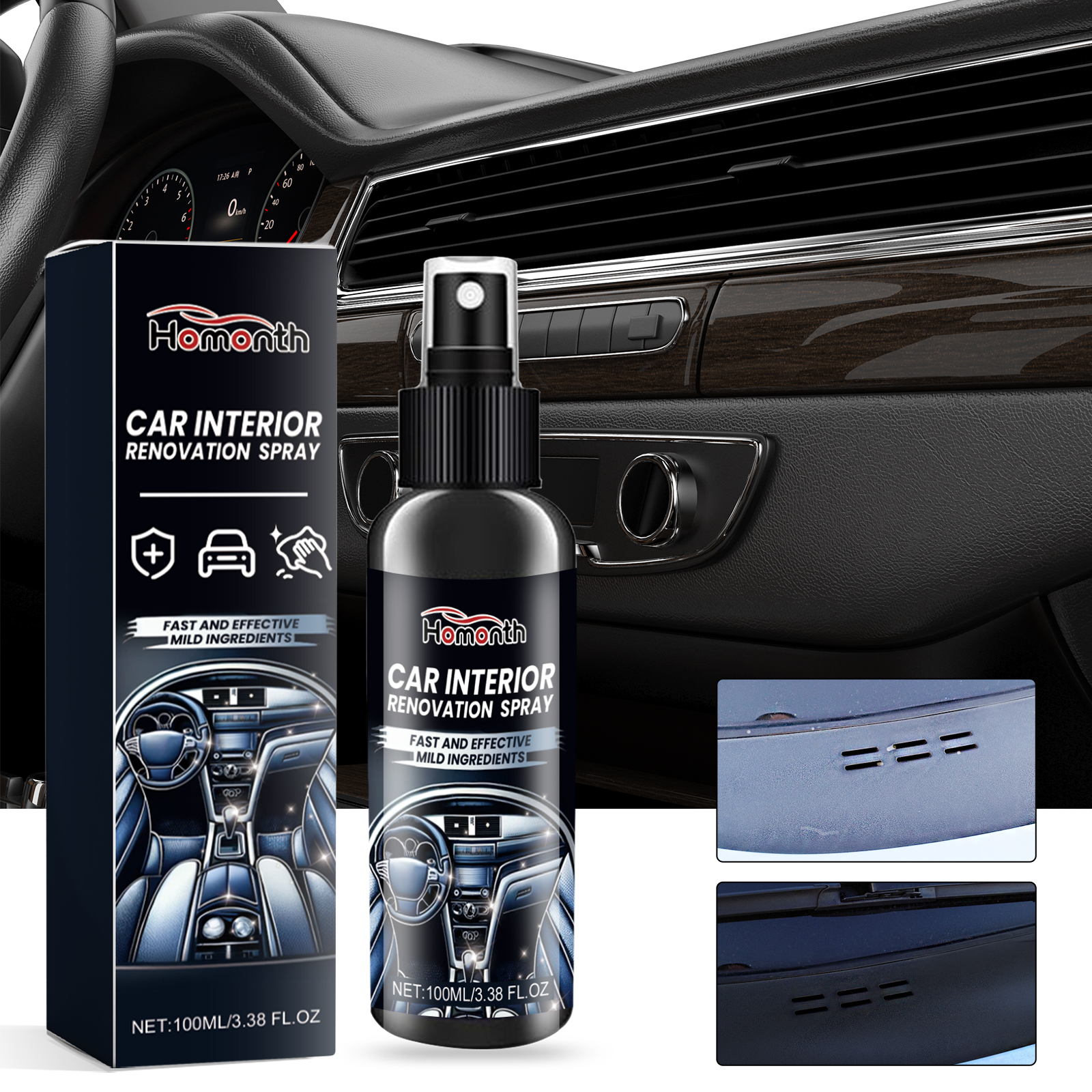 100ml 車の内装改修スプレー シート ダッシュボードの洗浄、除染、メンテナンスおよび改修ケア剤