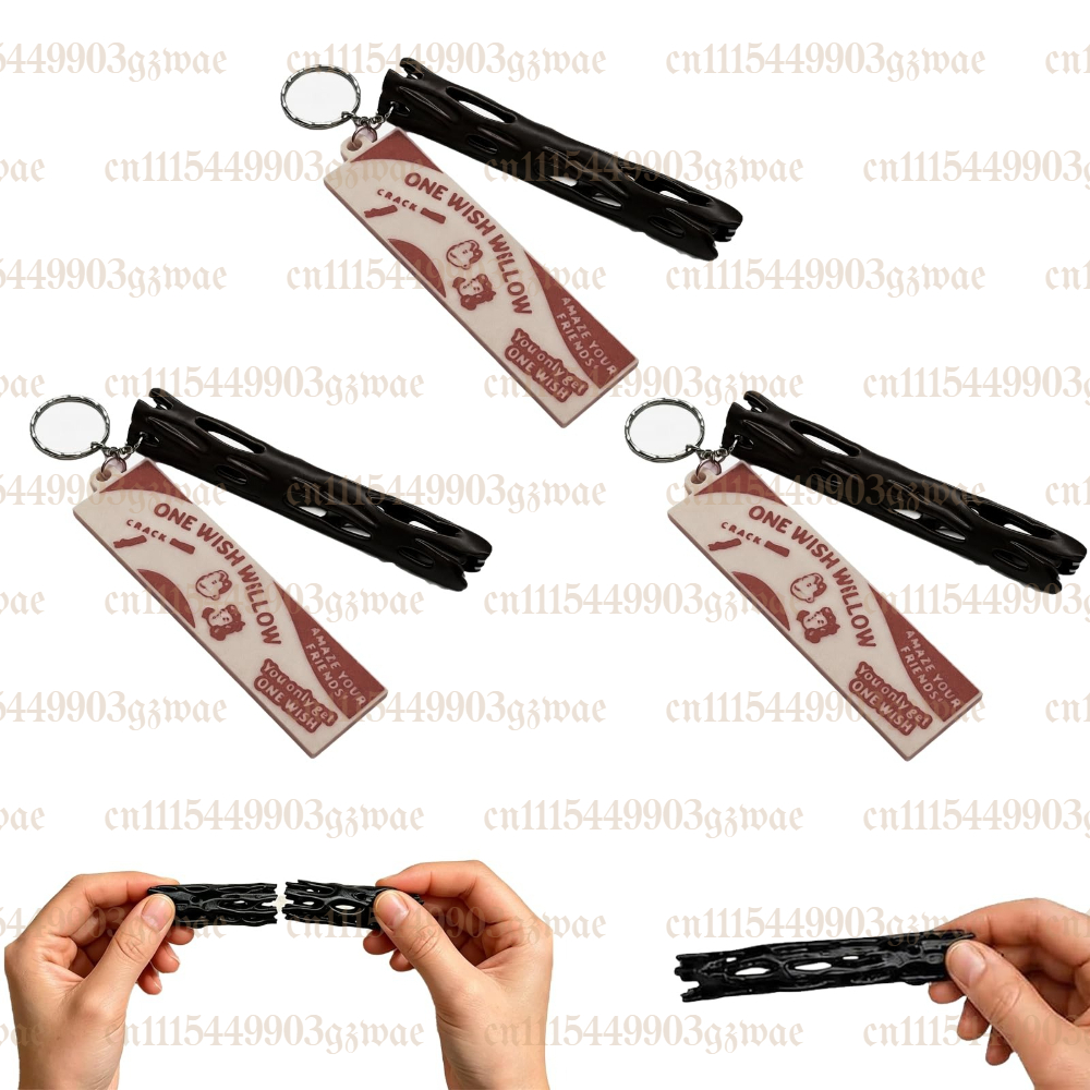 One Wish Willow キーホルダー、Wish Willow Stick キーホルダー、ホラー映画ファンのギフト、楽しいパーティーノベルティ、大人用ラッキーチャーム