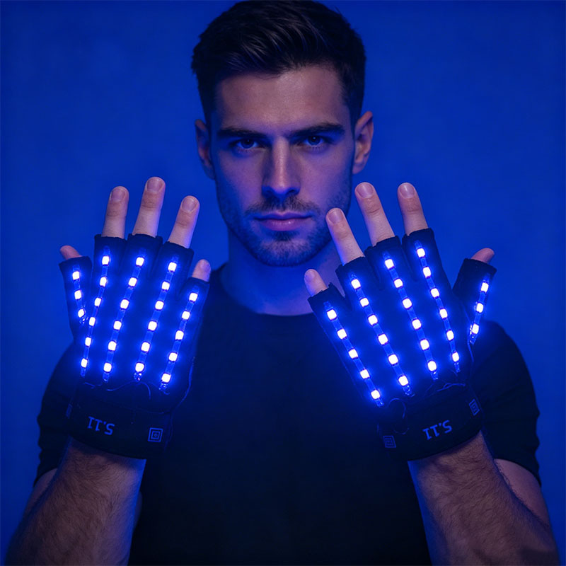 点滅 LED 手袋男性光る手袋ナイトダンスショー蛍光手袋ステージパフォーマンスアクセサリー