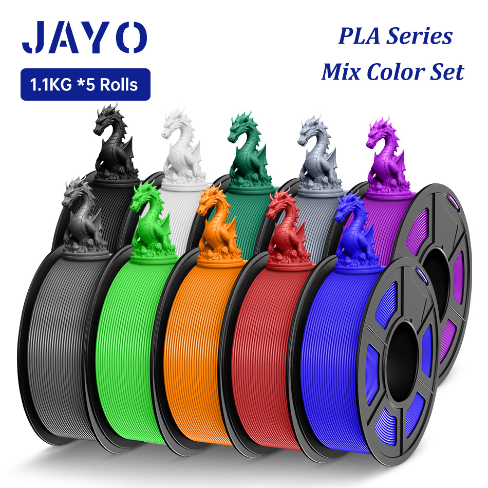 JAYO 3D フィラメント PLA/PLA メタ/PLA マット/PLA PLUS 2.0/PLA 1.75 ミリメートル 5 ロール Coloful きれいに巻かれた 3D プリンタフィラメント 1.1 キロ