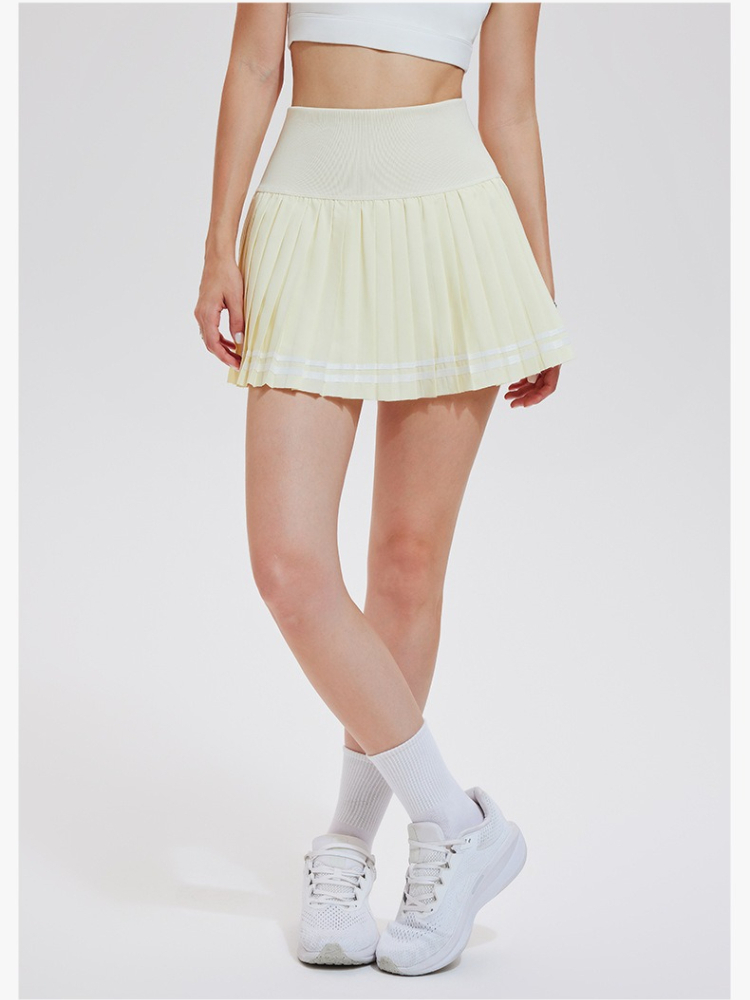 新しいテニススカート女性用ハイウエストと痩身効果スパイシーガール半身プリーツスカートバドミントンヨガフィットネスショート