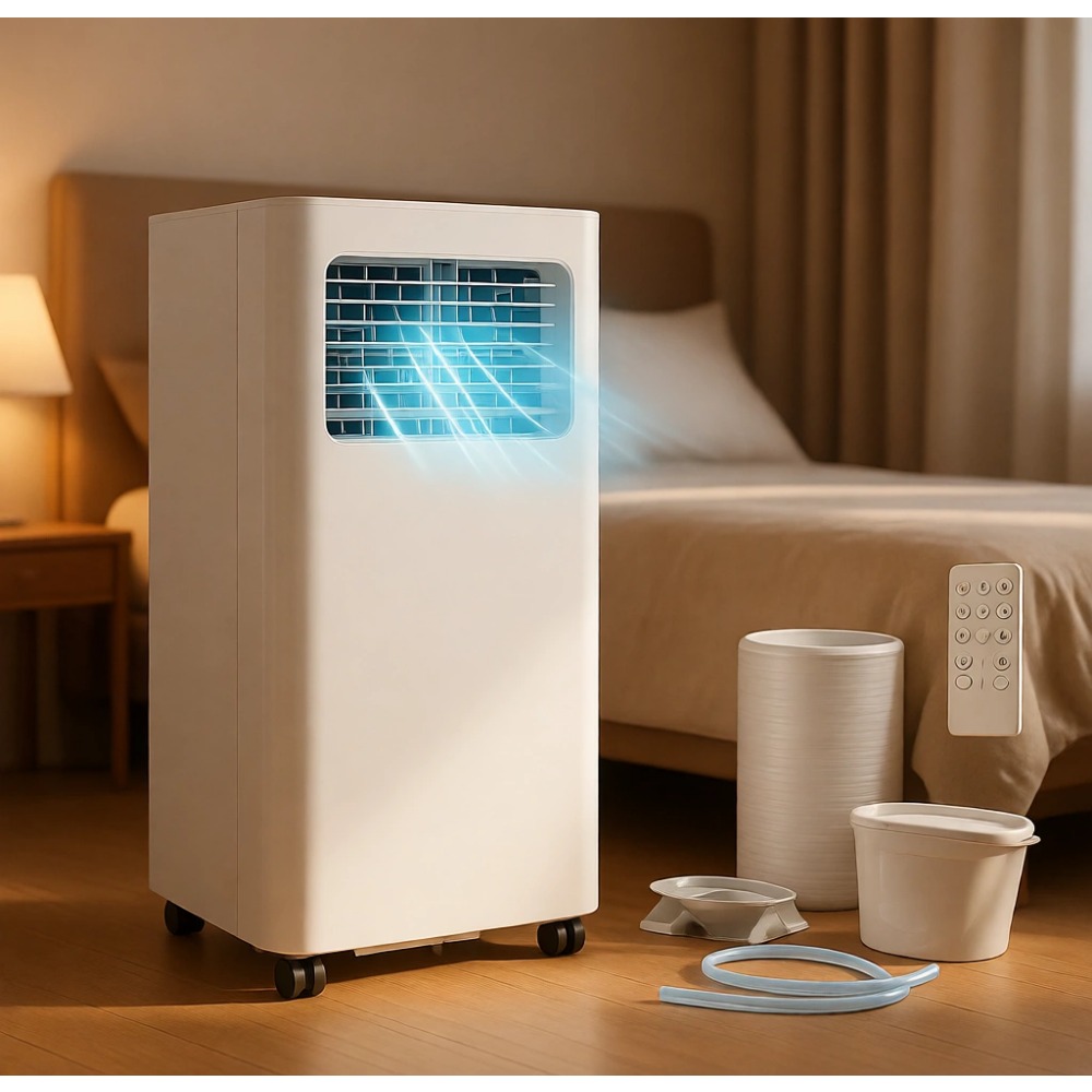 8000 BTU 3-in-1 ポータブル エアコン、最大 345 平方フィートの部屋用、除湿機、ファン、スリープ モード付き、リモコン付き