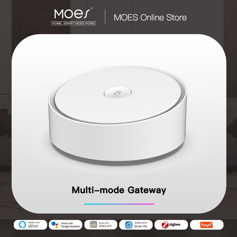 MOES スマート マルチモード ゲートウェイ ZigBee 3.0 WiFi Bluetooth メッシュ ハブ Tuya スマート アプリと連携 Alexa Google Home 経由で音声制御