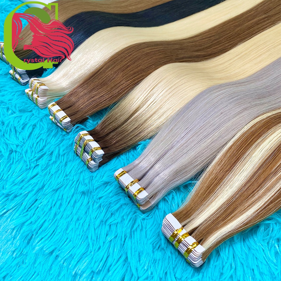 ブロンド シームレス テープ ヘアエクステンション 人毛スキン横糸 PU テープ 20 個に 18 フィート-30 フィートの長さ簡単にインストールヘアエクステンション
