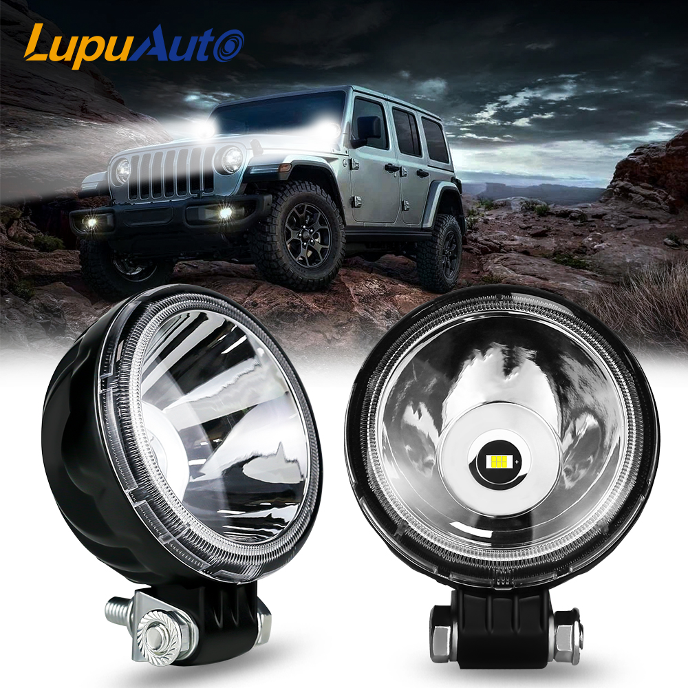 Lupuauto 3 インチ Led ワークライトオフロードラウンドスポットライトライト 12V 24V 4 × 4 オフロードフォグランプオートバイ車 ATV レースダート