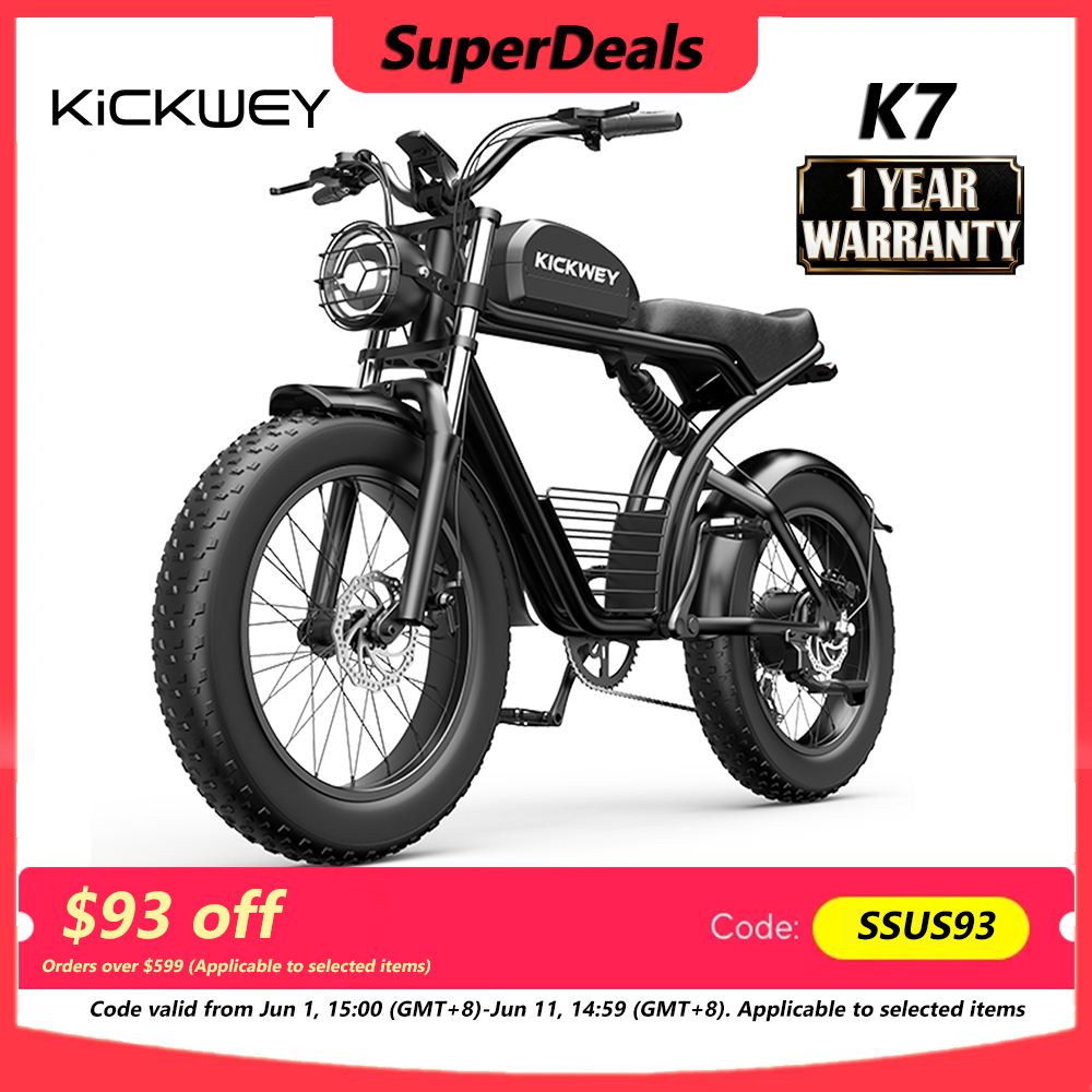 Kickwey K7 大人用オフロード電動自転車 1500 ワット 7 スピード電動マウンテン自転車 48V 23Ah 20 "X4" ファットタイヤ電動ダートバイク