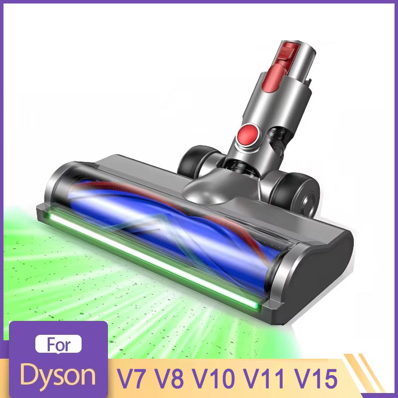 ブラシヘッド ダイソン V7 V8 V10 V11 V15 掃除機ブラシ交換用床ブラシ 硬質床用 独立した緑色 LED 付き