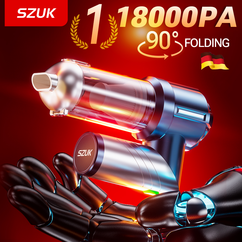 SZUK 18000PA ミニ車の掃除機ワイヤレスハンドヘルドカークリーナー洗浄機強力な吸引ポータブル掃除機車