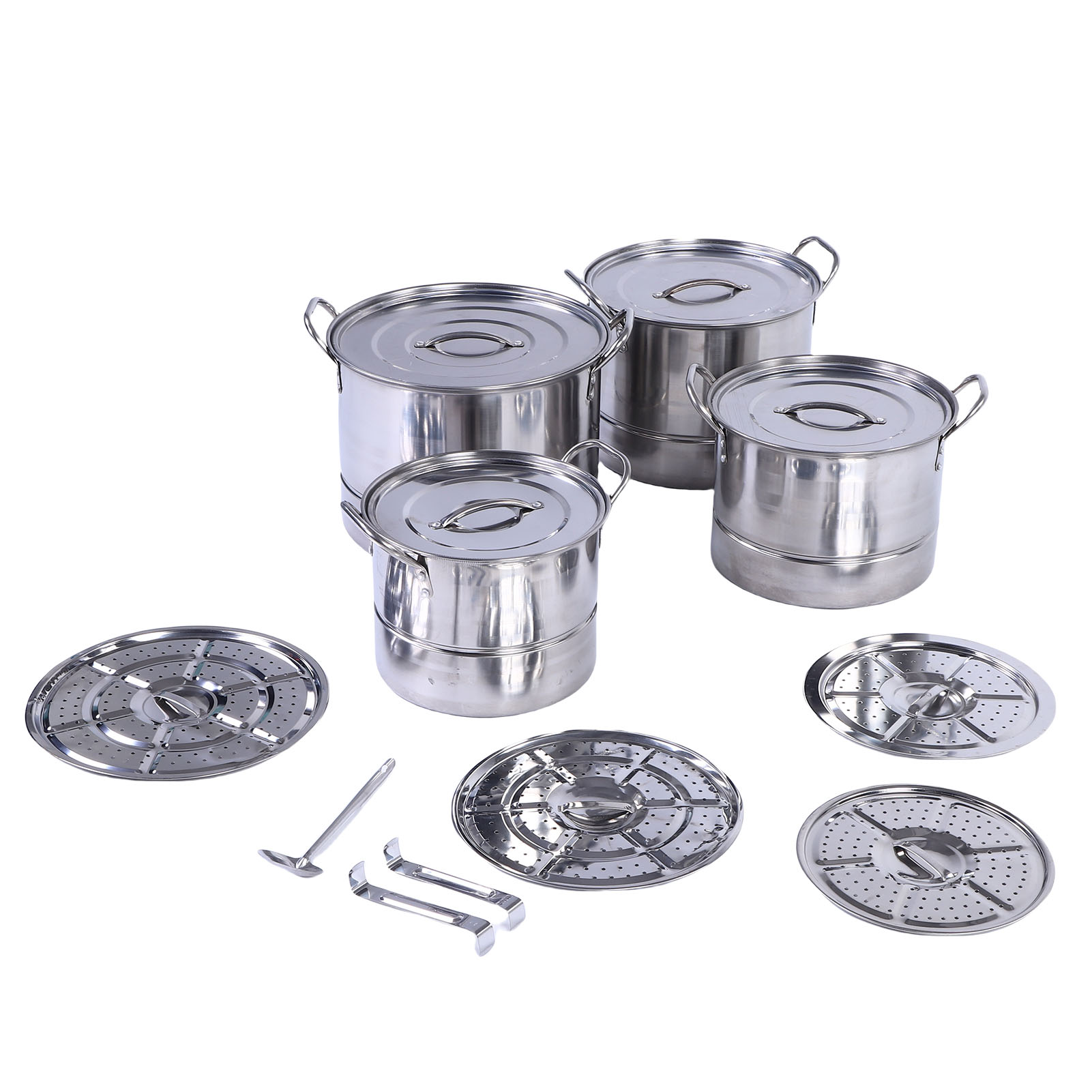 ストックポットセットステンレス鋼 IH 調理器具スープポットスチームラック付きキッチン調理用ステンレス鋼ストックポット