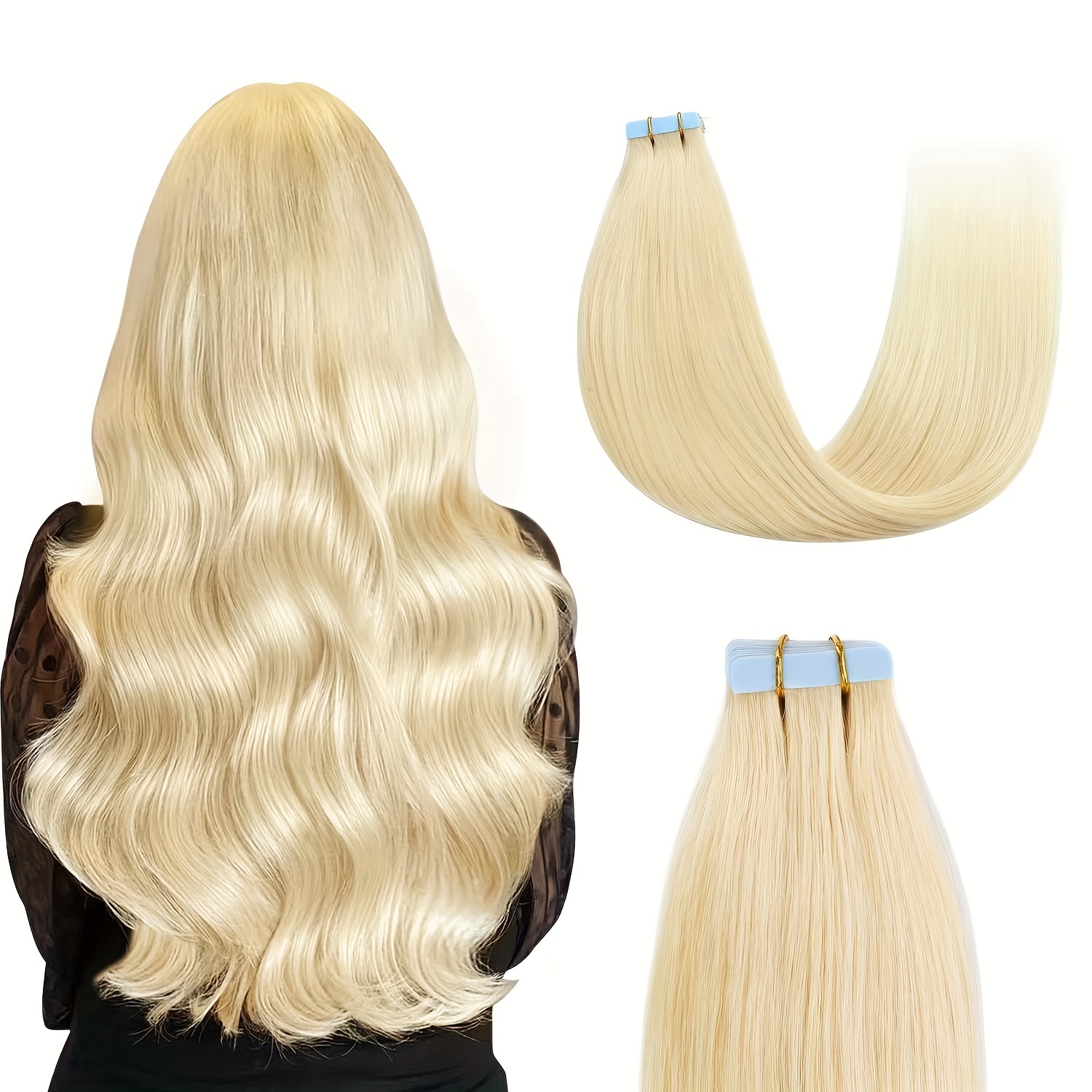 VSR POP PU スーパーテープ人毛エクステンションブロンドピアノカラー米国強力粘着テープヘアエクステンションサロン