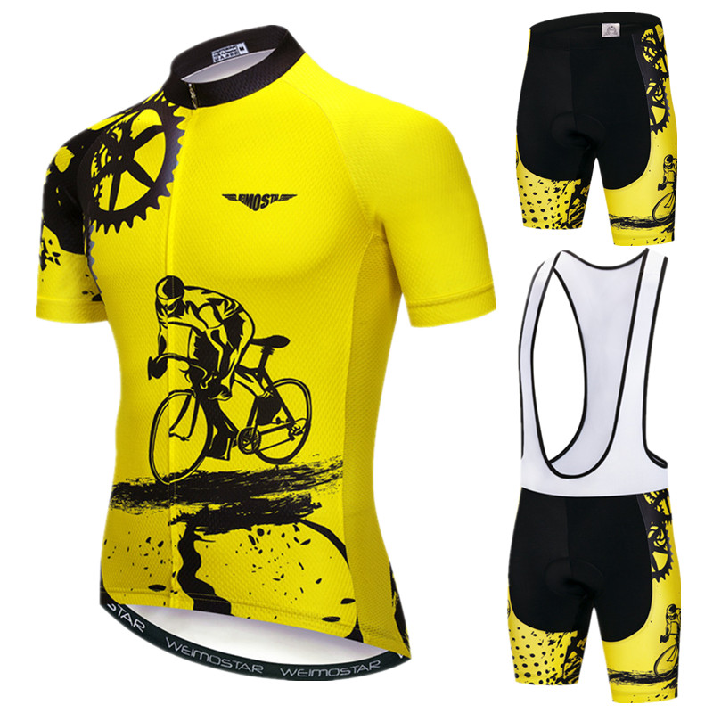 Weimostar プロチームサイクリングジャージセット男性マウンテンバイク服スーツ夏 MTB 自転車ウェア服抗 UV サイクリング衣装