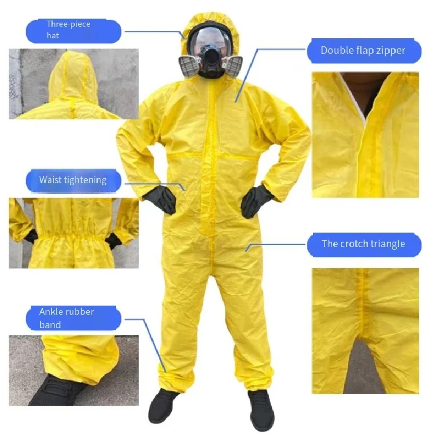 ワンピース化学防護服作業つなぎ服危険化学液体硫酸およびアルカリ耐性保護