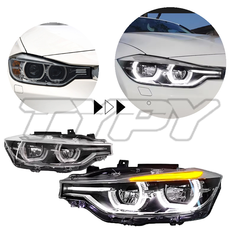 2 個のカーライト BMW 3 シリーズ F30 ヘッドライト 2012-2019 LED プロジェクターヘッドランプデイタイムランニングライト自動車アクセサリー、TYPY 用
