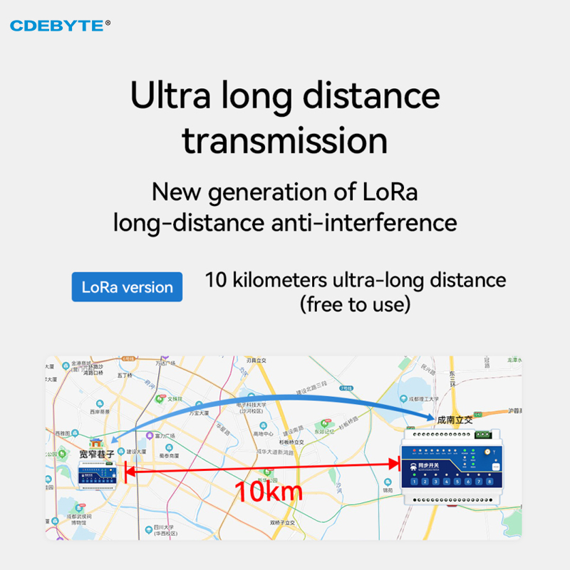 RS485 ワイヤレスリモート同期スイッチ LoRa 433Mhz DC8-28V AC85～265V CDEBYTE E860-DTU(2020-400SL) 10KM