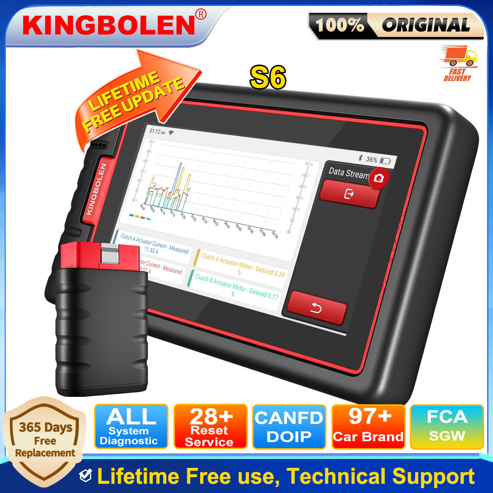 [生涯無料] KINGBOLEN S6 すべてのシステム診断ツール 28 リセットサポート CANFD 車 OBD2 スキャナー PK THINKSCAN 2 サブスクリプションなし