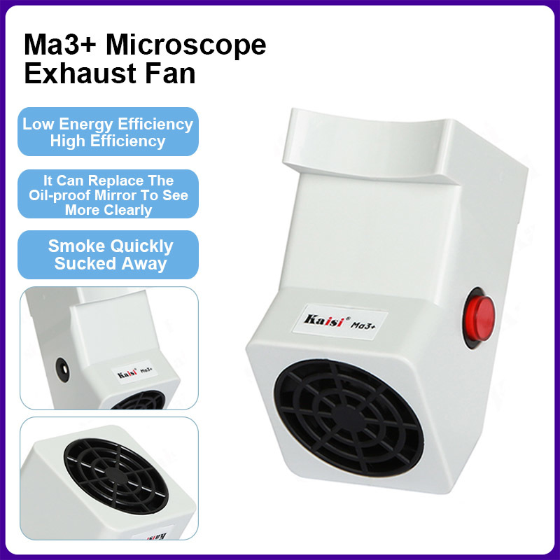 Kaisi MA3 ミニ排気ファンサポートユニバーサル顕微鏡電話マザーボード溶接ロジン油ガス煙抽出クリーナー