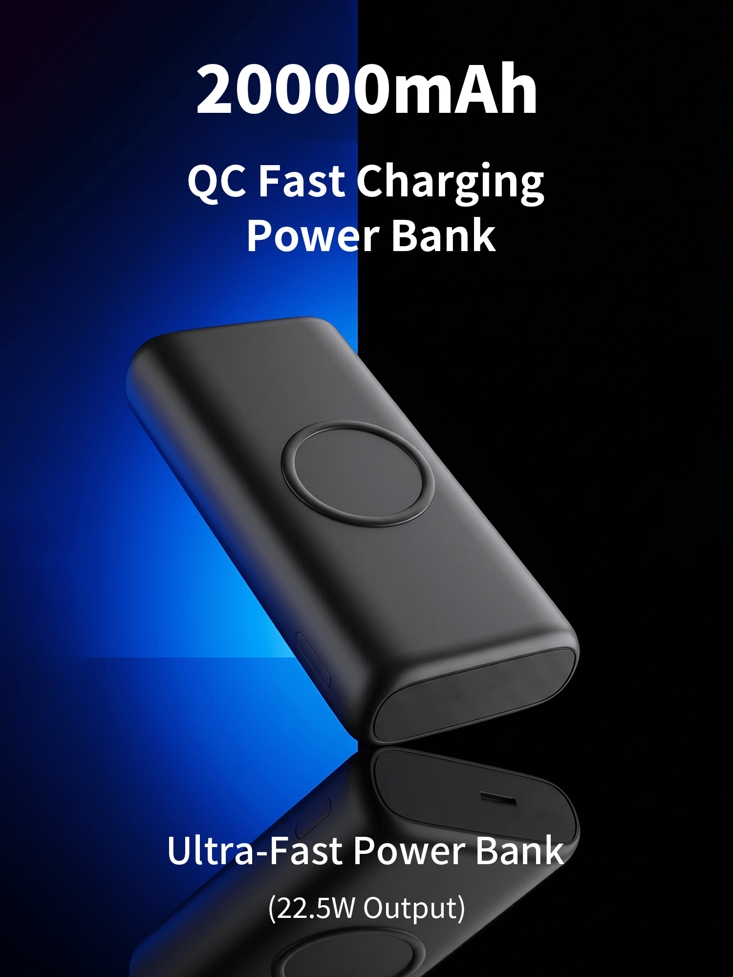 20000mAh ワイヤレスパワーバンク 22.5W PD 急速充電 15W ワイヤレス充電器 USB C 5 ポート ポータブル充電器 外部バッテリーパック iPhone 16 15 14 Pro Max Samsung Galaxy S25 S24 Ultra iPad タブレット用
