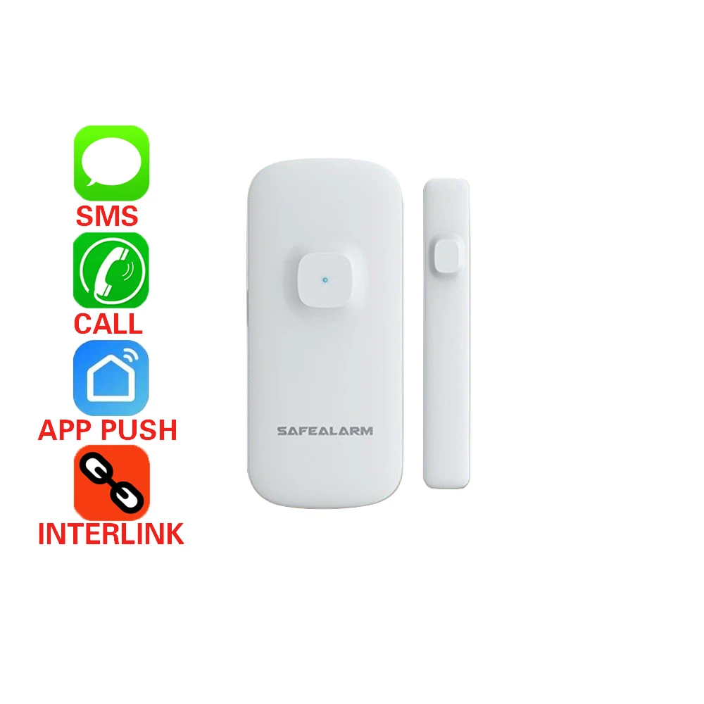 スマートホームドアオープンアラームワイヤレス磁気ドア接触検出器2.4G WIFI Tuyaインテリジェント充電式バッテリーGoogle Alexa