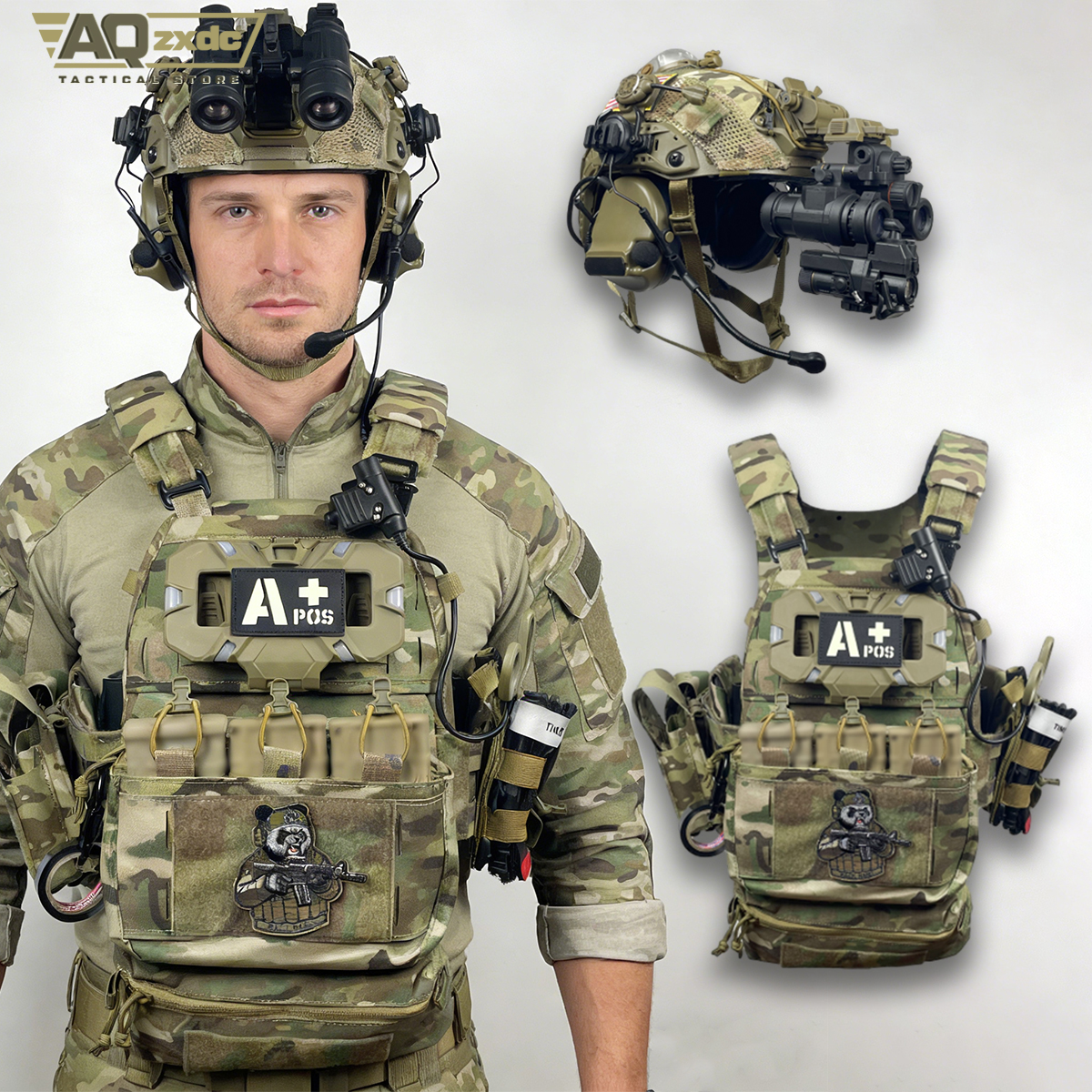 AQzxdc 屋外戦術セット コンプリートキット ヘルメットとベスト付き エアガン ペイントボール 軍事特殊部隊 コスプレ用
