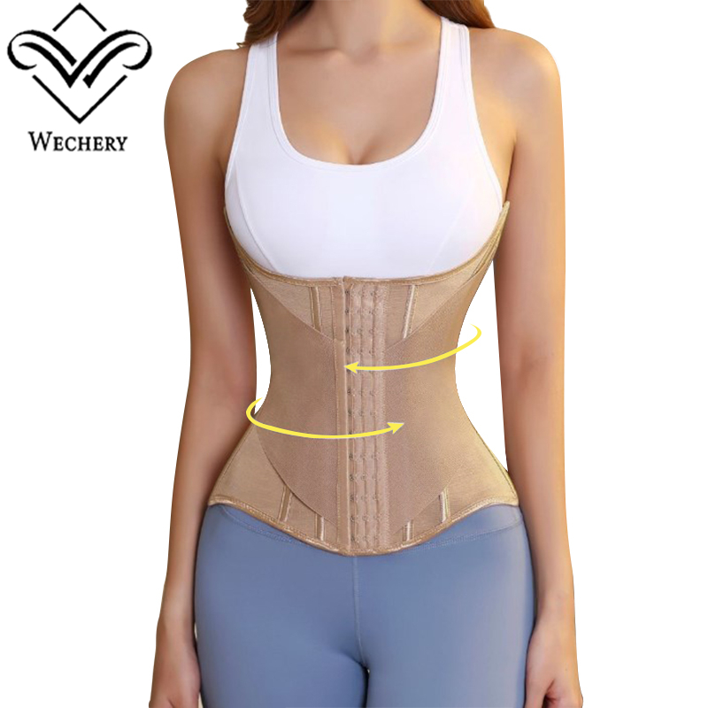 Wechery ウエストトレーナー女性ボディシェイパースリムおなかコントロールウエストシェイパーベルトタイトな砂時計シースフラットベリー下着