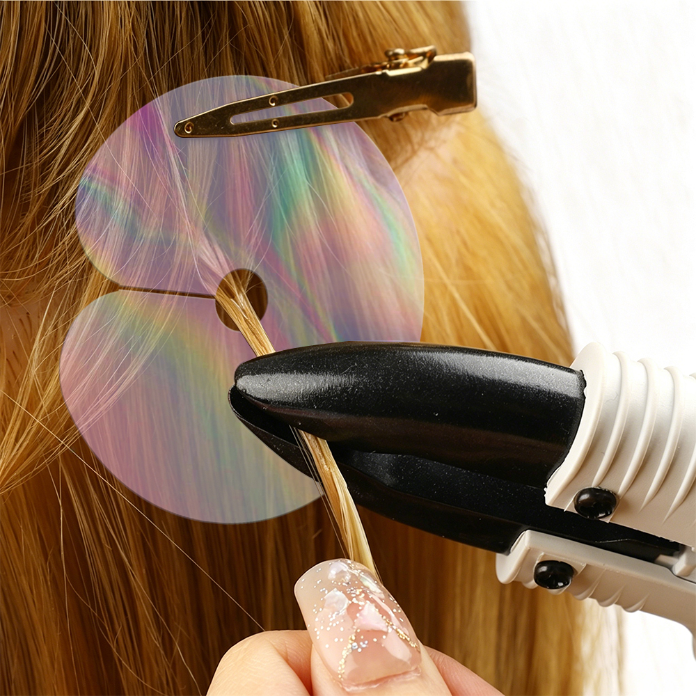 Lanshii ホログラフィックヒートシールドガード 10 個 – K チップヘアエクステンションボンディング用の変色保護パッド