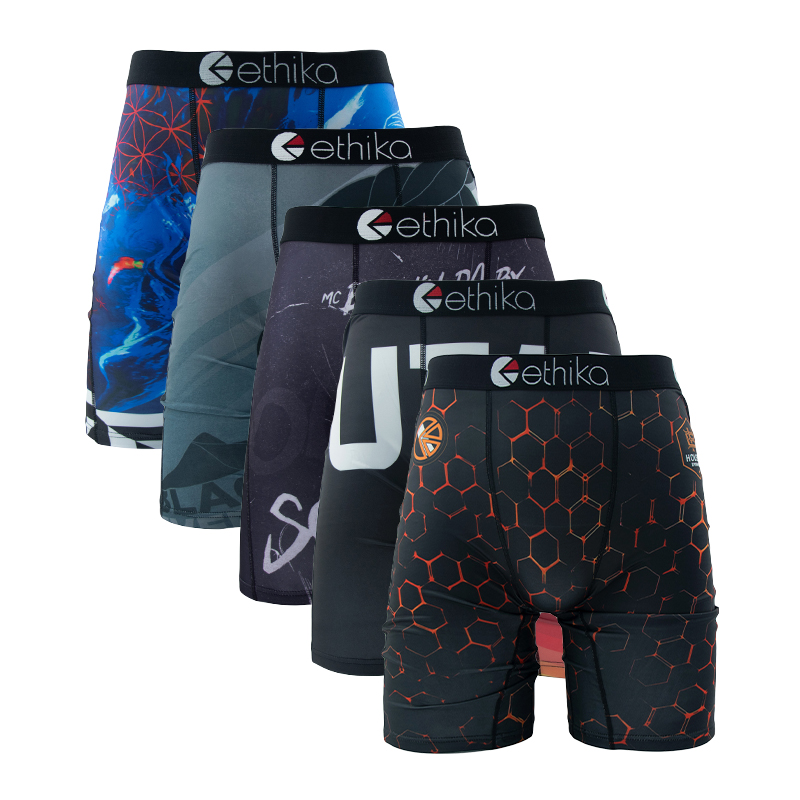 ETHIKA 5 個男性下着通気性メッシュ股男水泳パンツプラスサイズ L-3XL メンズパンティーセクシーな男性のボクサーショーツ