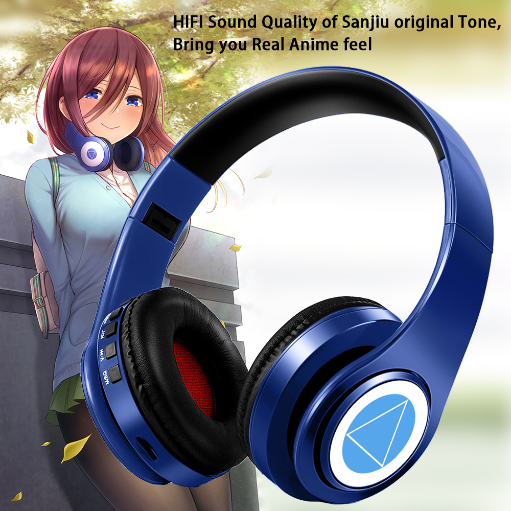 ミク ナカノ サンジウ コスプレ Bluetooth ヘッドセット 5.0 オーバーイヤー ステレオ アニメ ヘッドフォン 携帯電話用