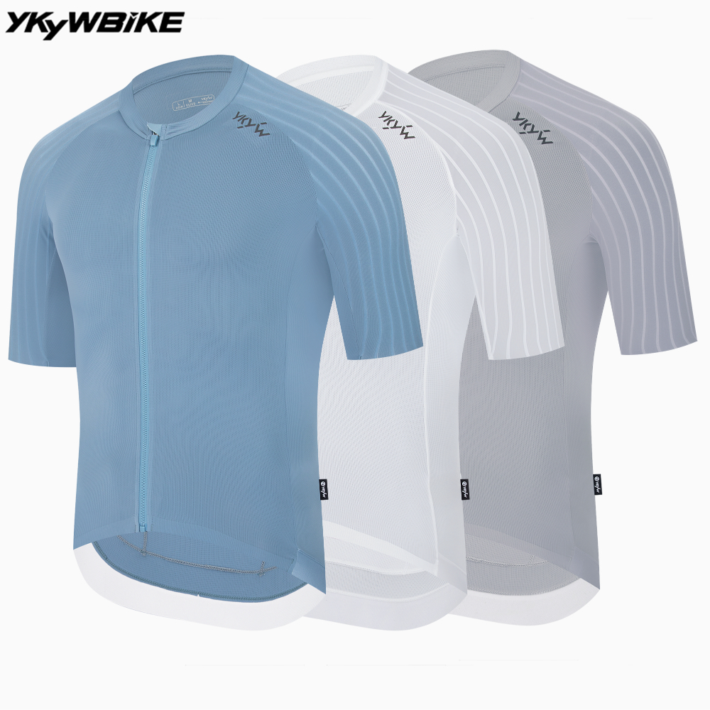 YKYWBIKE 2026 男性サイクリングジャージ夏ロードバイクシャツ YKK ジッパー自転車ジャージ通気性空力ラグランスリーブ