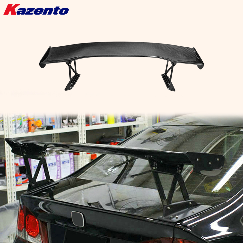 JS Racing リア GT スポイラー ホンダ シビック FD2 用 （長さ 1500mm） 部分カーボンファイバー（ベース FRP 付き）