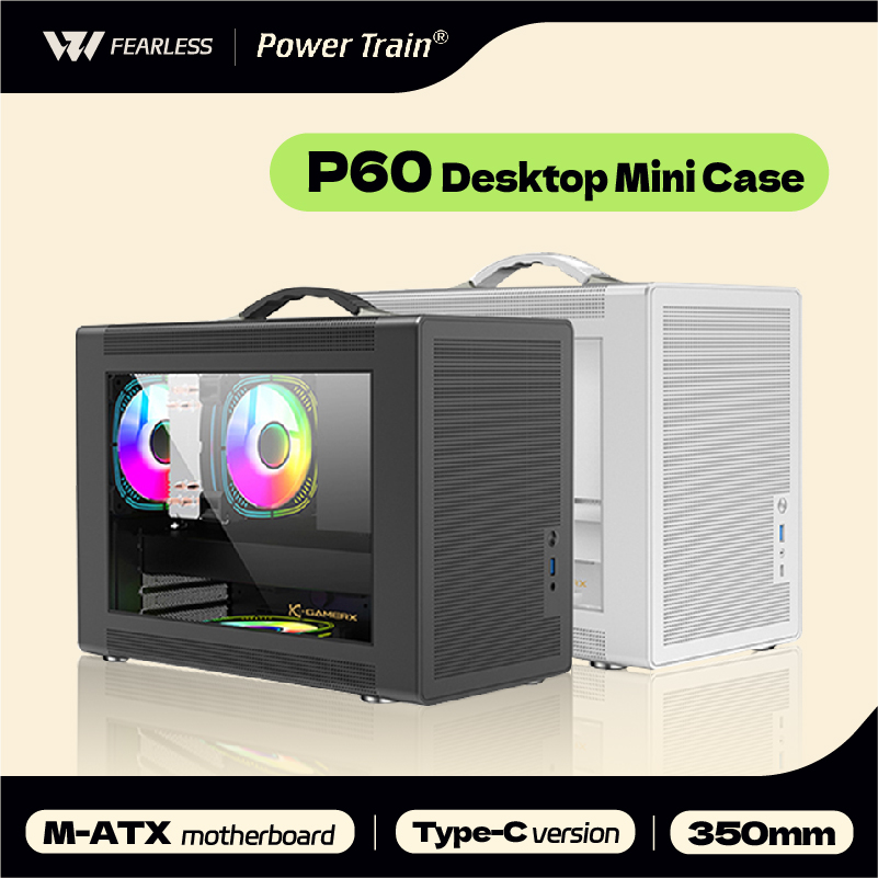 パワートレイン P60 M-ATX ポータブル コンピュータ ケース ITX マザーボード ATX/SFX 電源サポート U3 Type-C デスクトップ MINI 小型シャーシ