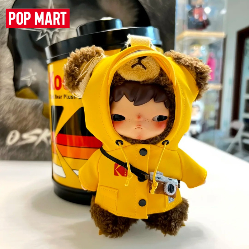 新しい本物の在庫 POP MART hironoxKodak クマぬいぐるみキーチェーントレンディなおもちゃフィギュア飾りギフト