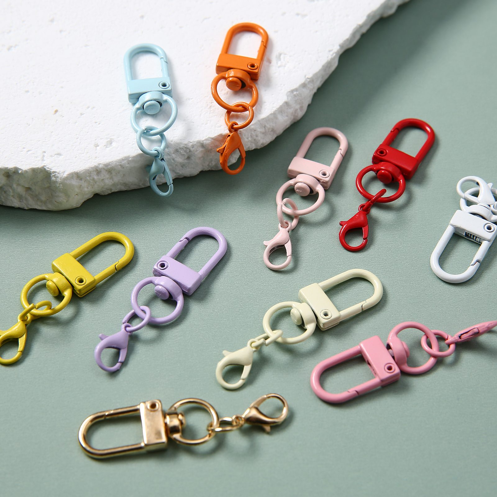 10/50/100 個金属カラフルな合金スナップロブスタークラスプフックバックルコネクタ DIY キーチェーンバッグペンダントアクセサリー
