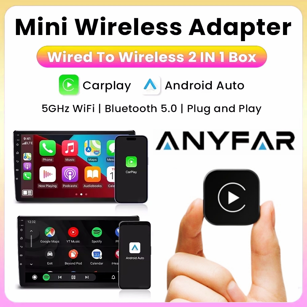2-in-1 ワイヤレス CarPlay ドングル有線ワイヤレス Android 自動アダプター AI スマートボックスカーインテリジェントシステム CarPlay 付き車用