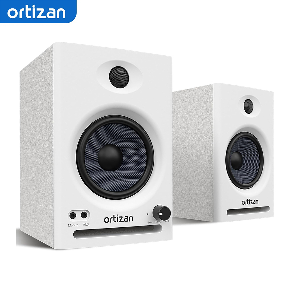 Ortizan オーディオ ブックシェルフ アクティブ スピーカー スタジオ モニター、Bluetooth 5.3 ワイヤレス コンピューター TV PC USB DAC HiFi ホーム サブウーファー システム