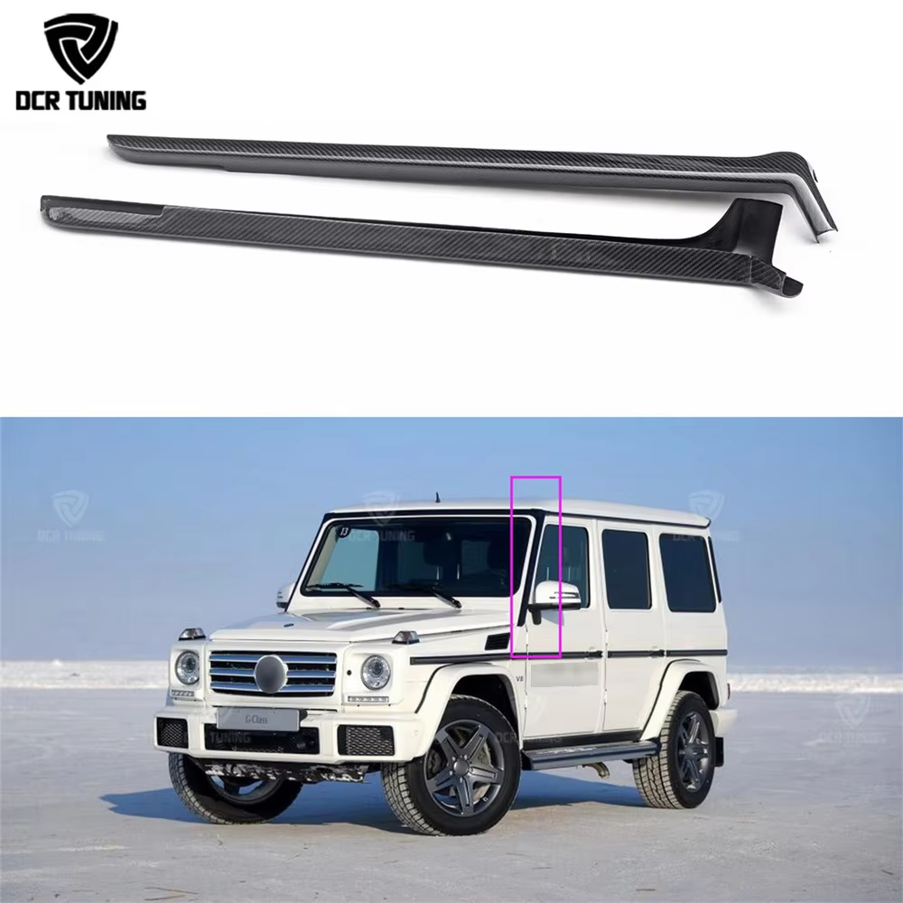 2010-24 メルセデスベンツ G クラス G500 G55 G63 AMG A C ピラーリアルカーボンファイバー衝突防止ビームトリムカバーモールディング