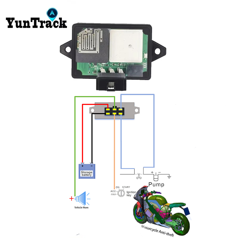 オートバイホーン盗難防止装置 1000MA 4 グラム GPS トラッカーバイクエンジンロックカーカットオイル追跡レッカー移動通話 SMS アラーム検索