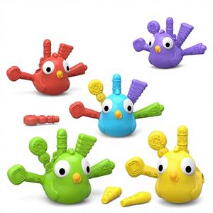かわいい小鳥のプラスチック製パズルおもちゃ。虹色の数字認識ができる早期教育用おもちゃで、赤ちゃんに最適です。