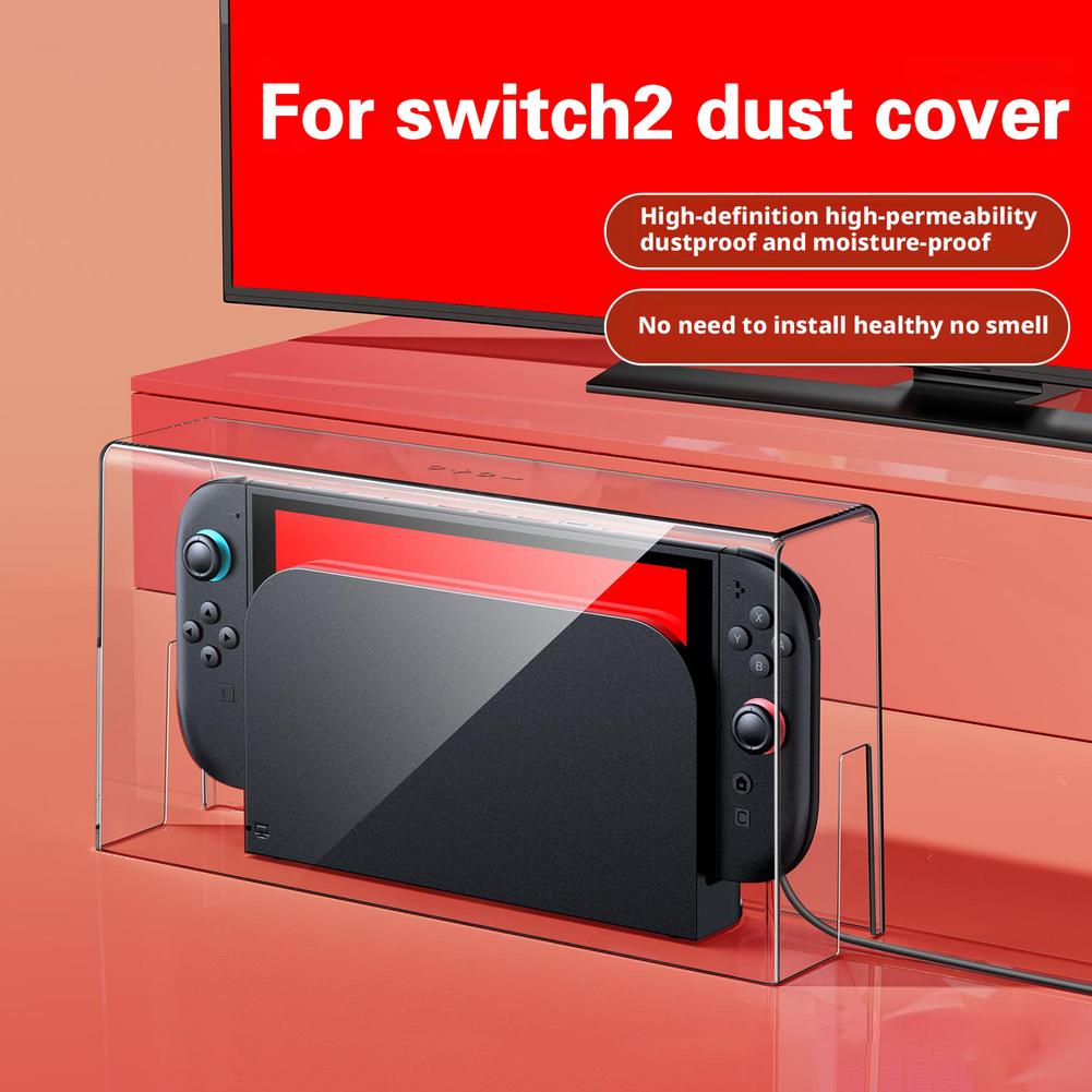Switch2ゲーム機用アクリル製ダストカバー 防塵防水透明アクリル製ハードカバー ゲームシェルケースアクセサリー