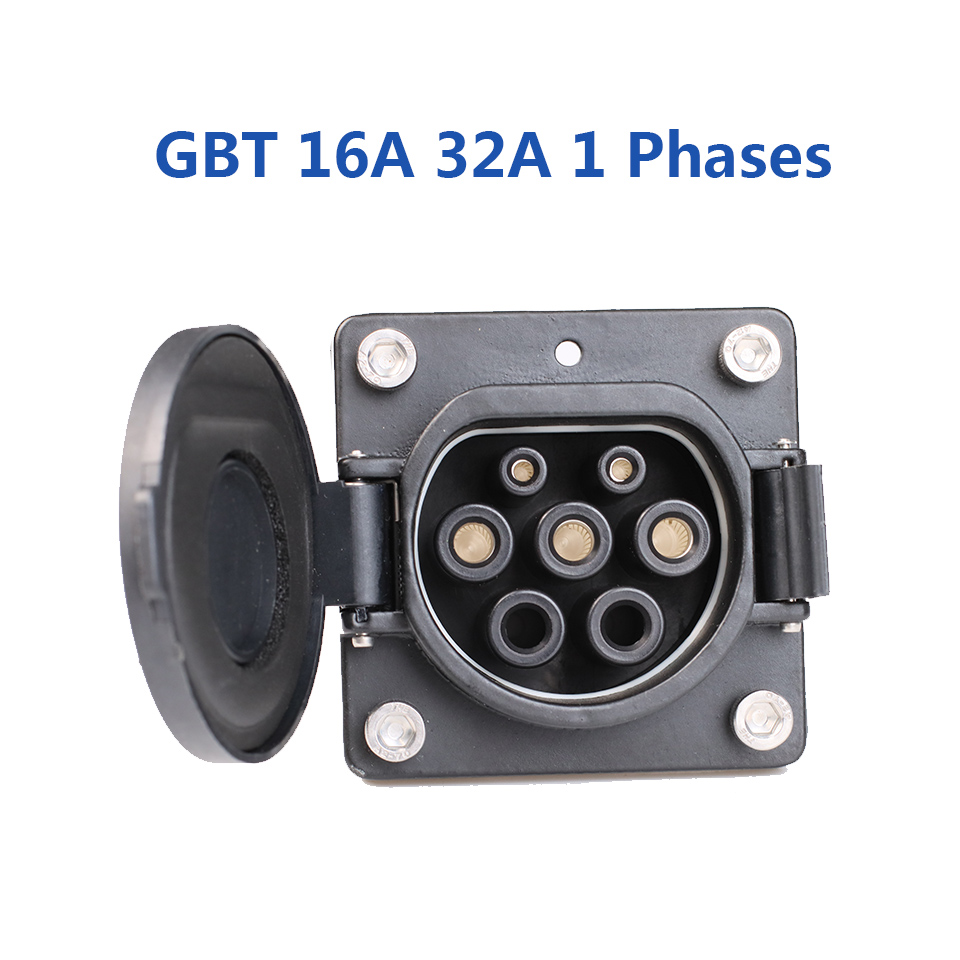 3.5KW 7KW GBT EV コネクタ 16A 32A 1P EV 充電器ソケット入口 EV 充電ソケットケーブルなし中国標準電気自動車