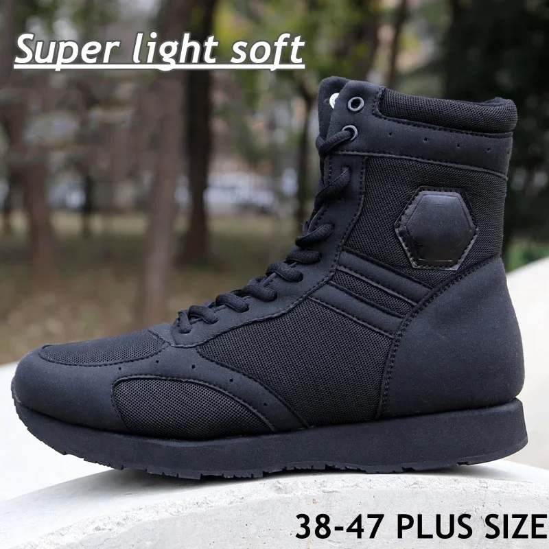 超軽量 HuntingBoots メンズ黒作業靴屋外実行砂漠ハイキング靴登山トレーニング戦術的なブーツ男性スニーカー