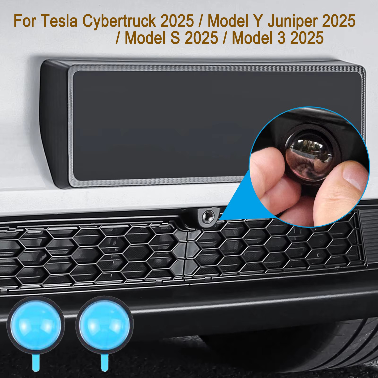 フロントバンパーカメラレンズガード PC プロテクターテスラ Cyber​​truck/テスラモデル Y ジュニパー/モデル S/3 2025 レンズ保護カバー