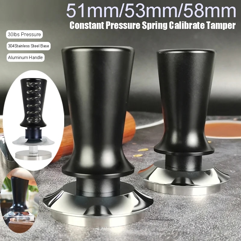 51mm 53mm 58mm エスプレッソタンパー バリスタコーヒータンパー 校正済みスプリング式ステンレススチールタンパー