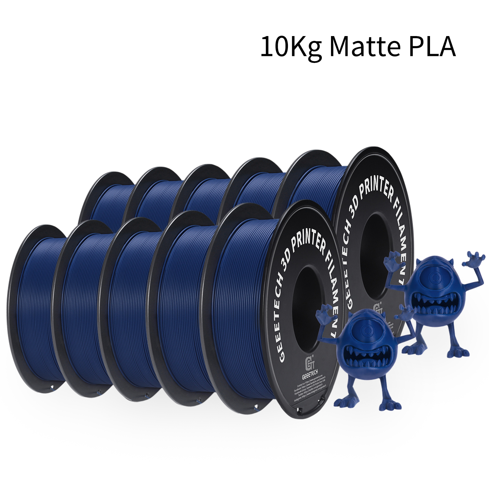 GEEETECH 10Kg 3D マット PLA フィラメント 1.75mm スプール ワイヤー 3D プリンター材料、安全性、真空包装用