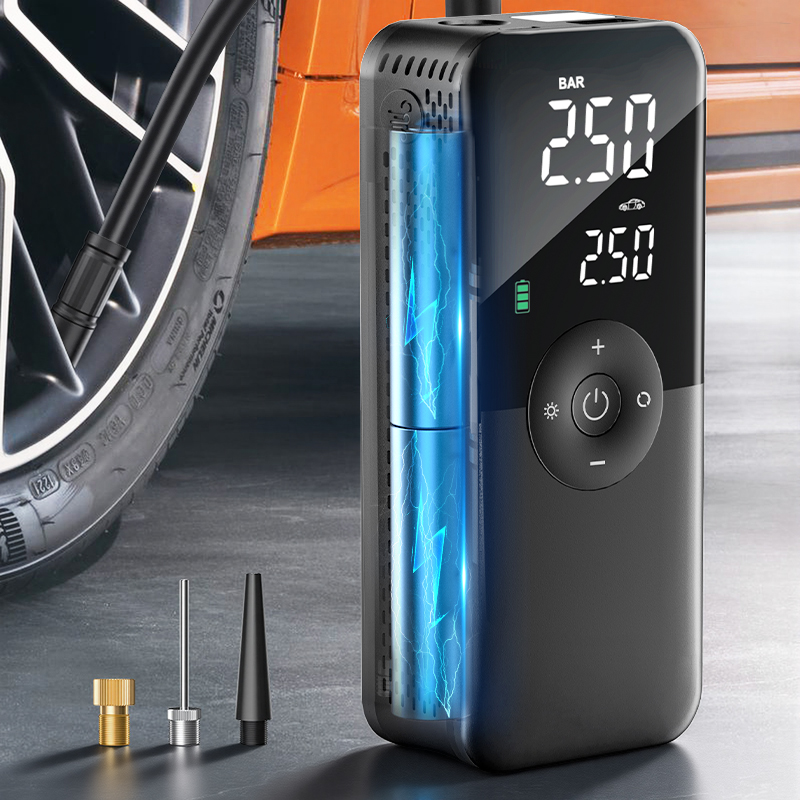 CARSUN 充電式エアポンプタイヤインフレータポータブルコンプレッサーデジタルコードレス車のタイヤインフレータバイク用自転車ボール